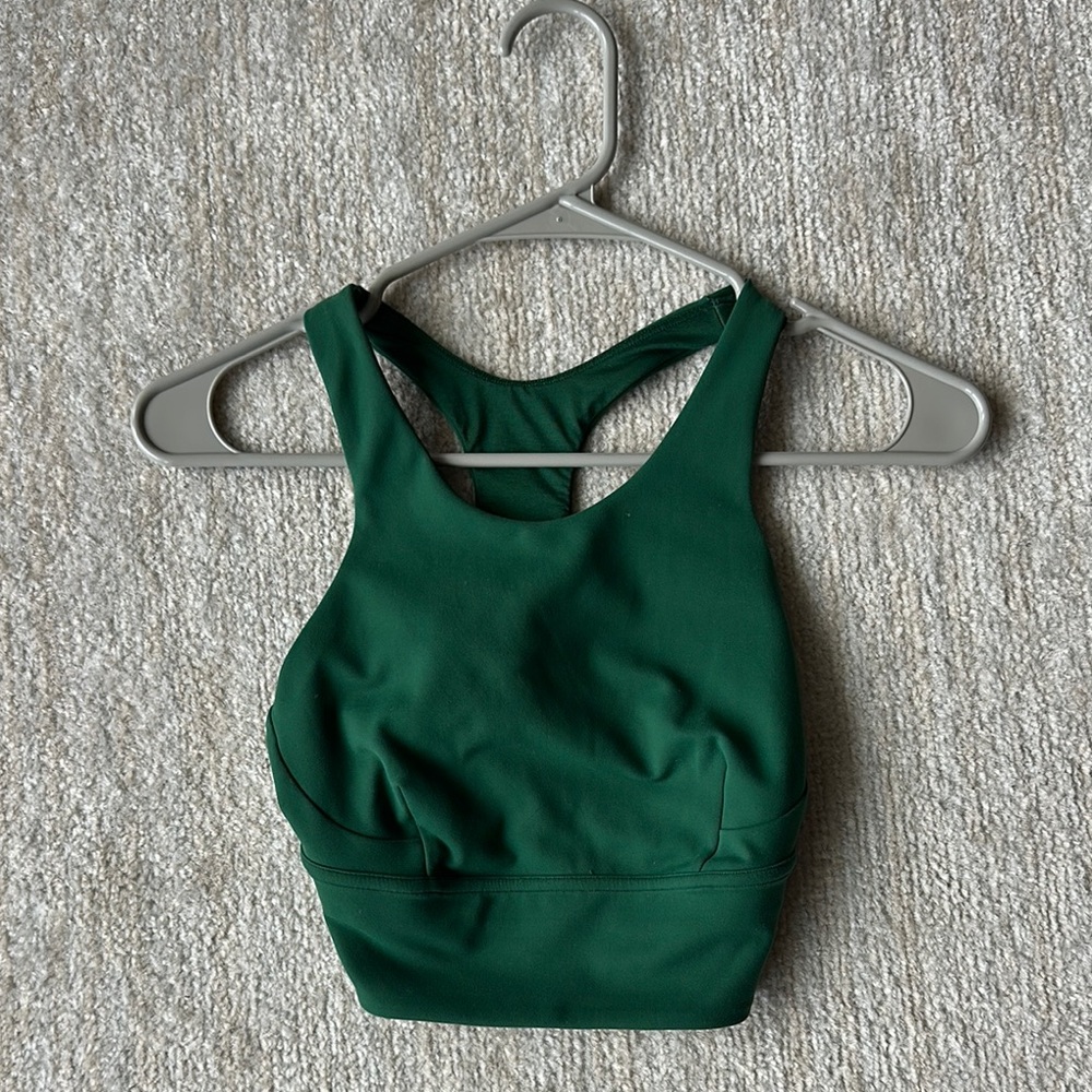 Lululemon Athletica Green Sports Bra Seamless Medium Support
